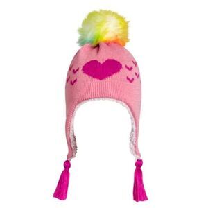 TURTLE FUR TODDLER SOPHIE EARFLAP POM BEANIE hat size 1-3 years NWT